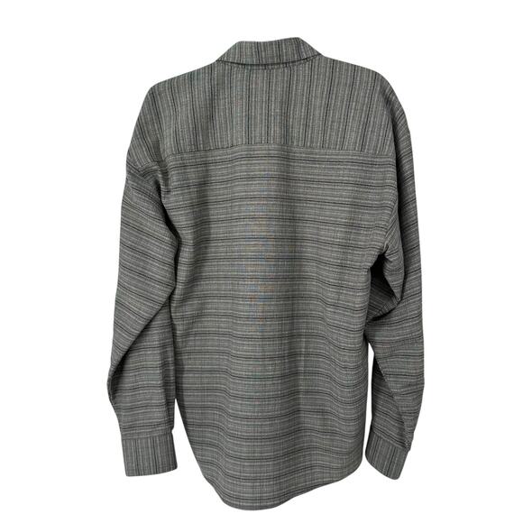 Vintage Bernini Gray Lightweight Button-Down Long-Sleeve Shirt Large - Picture 2 of 8